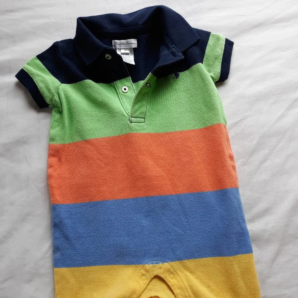 Ralph Lauren Striped Boys Onesie